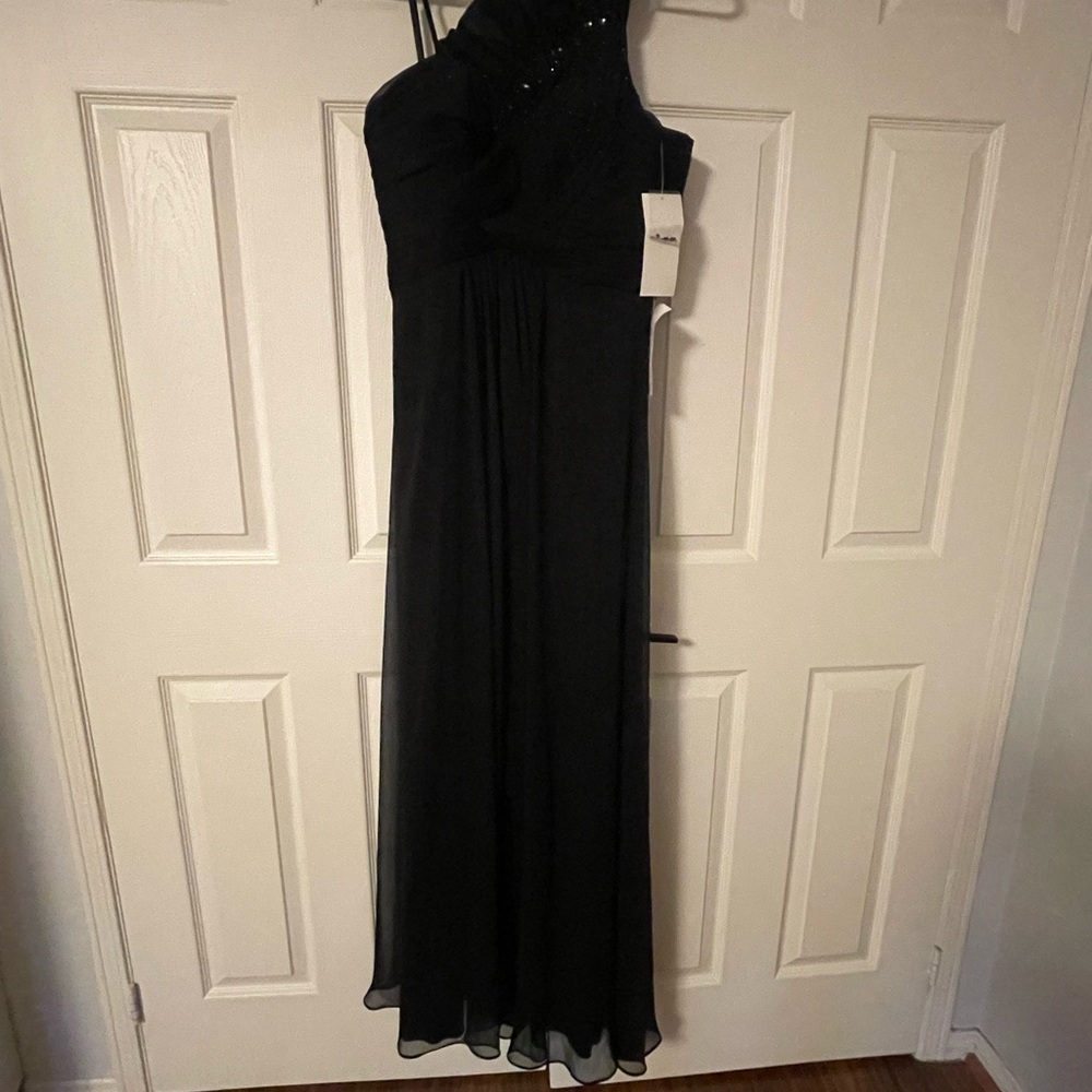 Adrianna Papell Black One Shoulder Dress - Picture 7 of 9